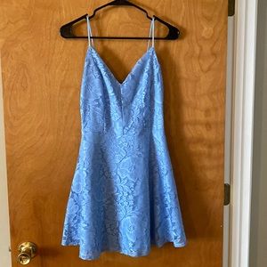 Small blue lace cocktail dress